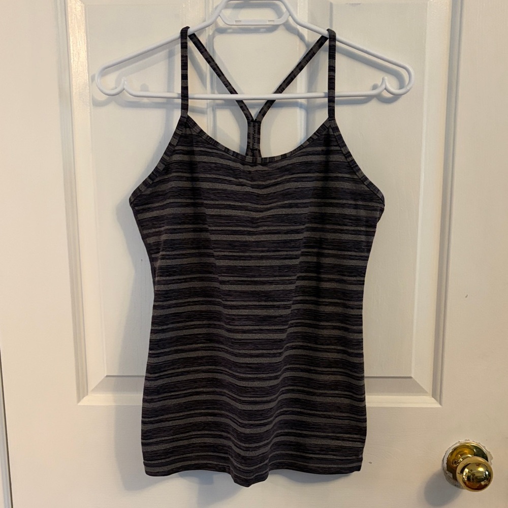Striped Black and Gray Women's Lululemon Tank Top
